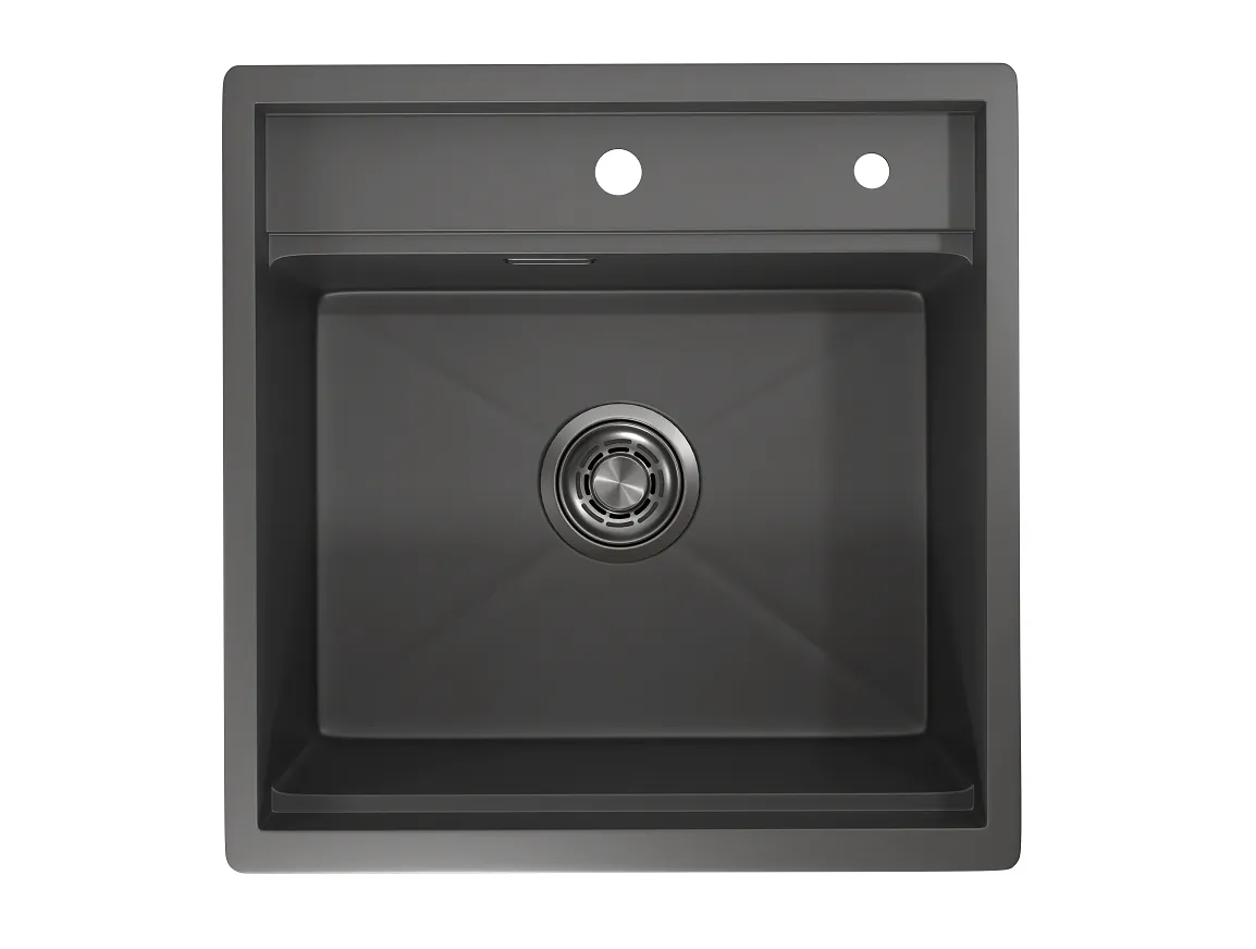 KS-5051, ГРАФИТ МАТОВЫЙ, стальная кухонная мойка KITCHEN SPACE
