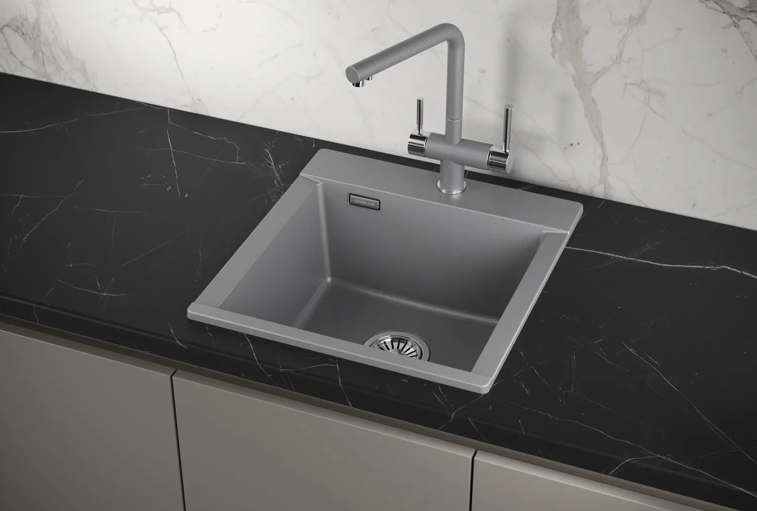 Мойка для кухни Granula Estetica 4701 алюминиум, 47х50 см, квадратная