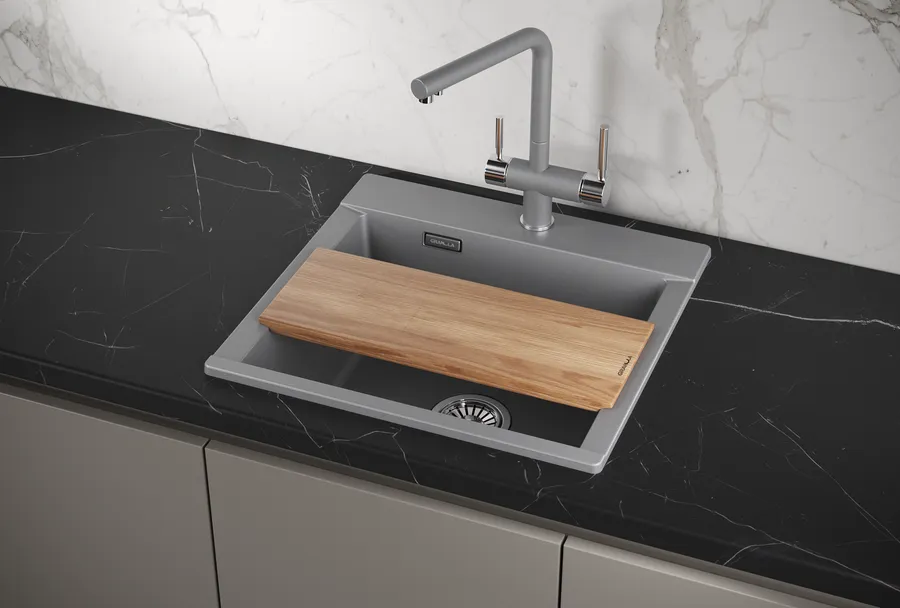 ES-5201, АЛЮМИНИУМ, кухонная мойка, кварц, ESTETICA