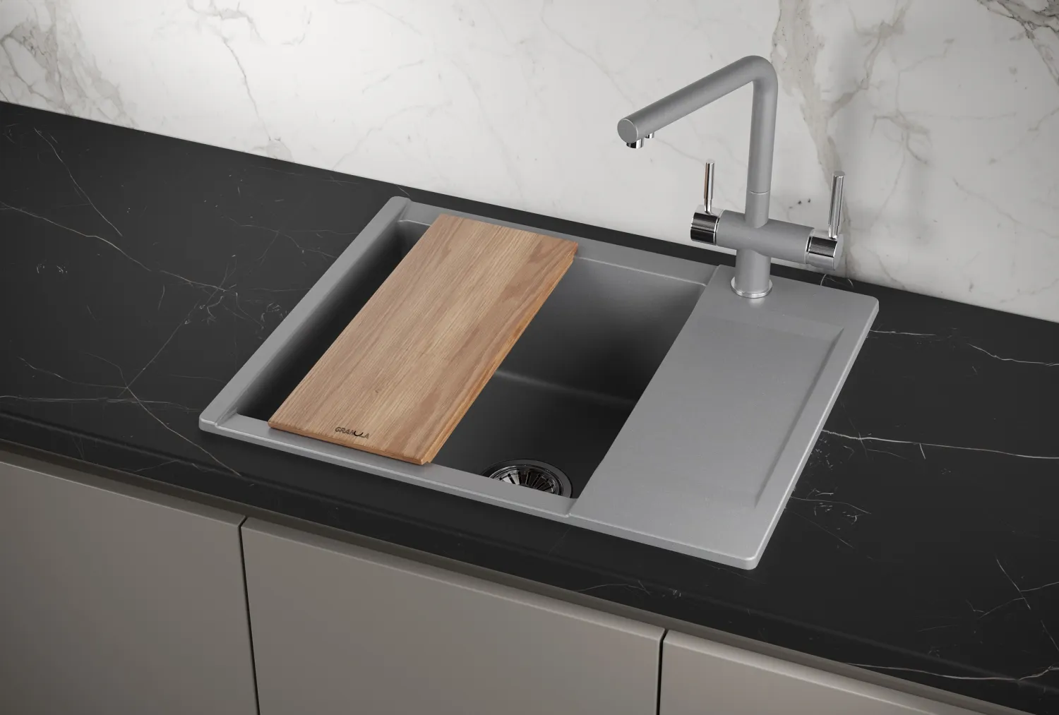 Мойка для кухни Granula Estetica 6202 алюминиум, 62х50 см, прямоугольная