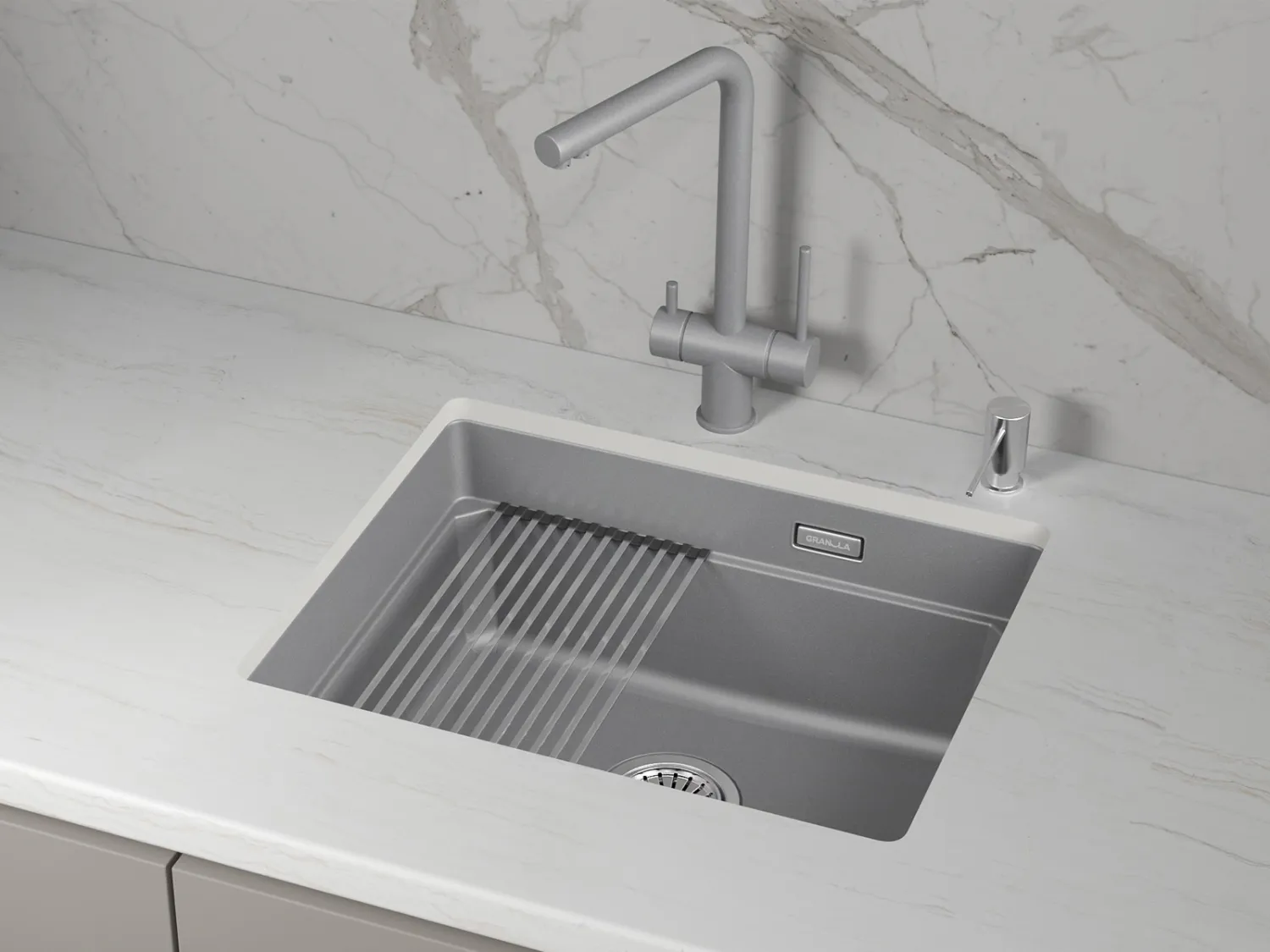 Мойка для кухни Granula Kitchen Space 5501iU алюминиум, 55х45 см, прямоугольная