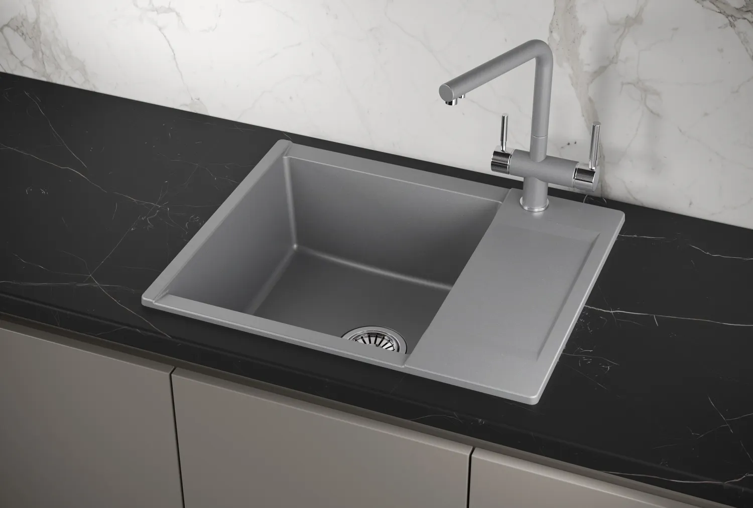Мойка для кухни Granula Estetica 6202 алюминиум, 62х50 см, прямоугольная