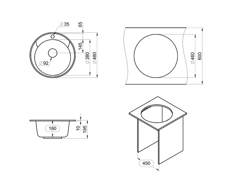 4802, БАЗАЛЬТ, кухонная мойка, СтандАРТ кварц