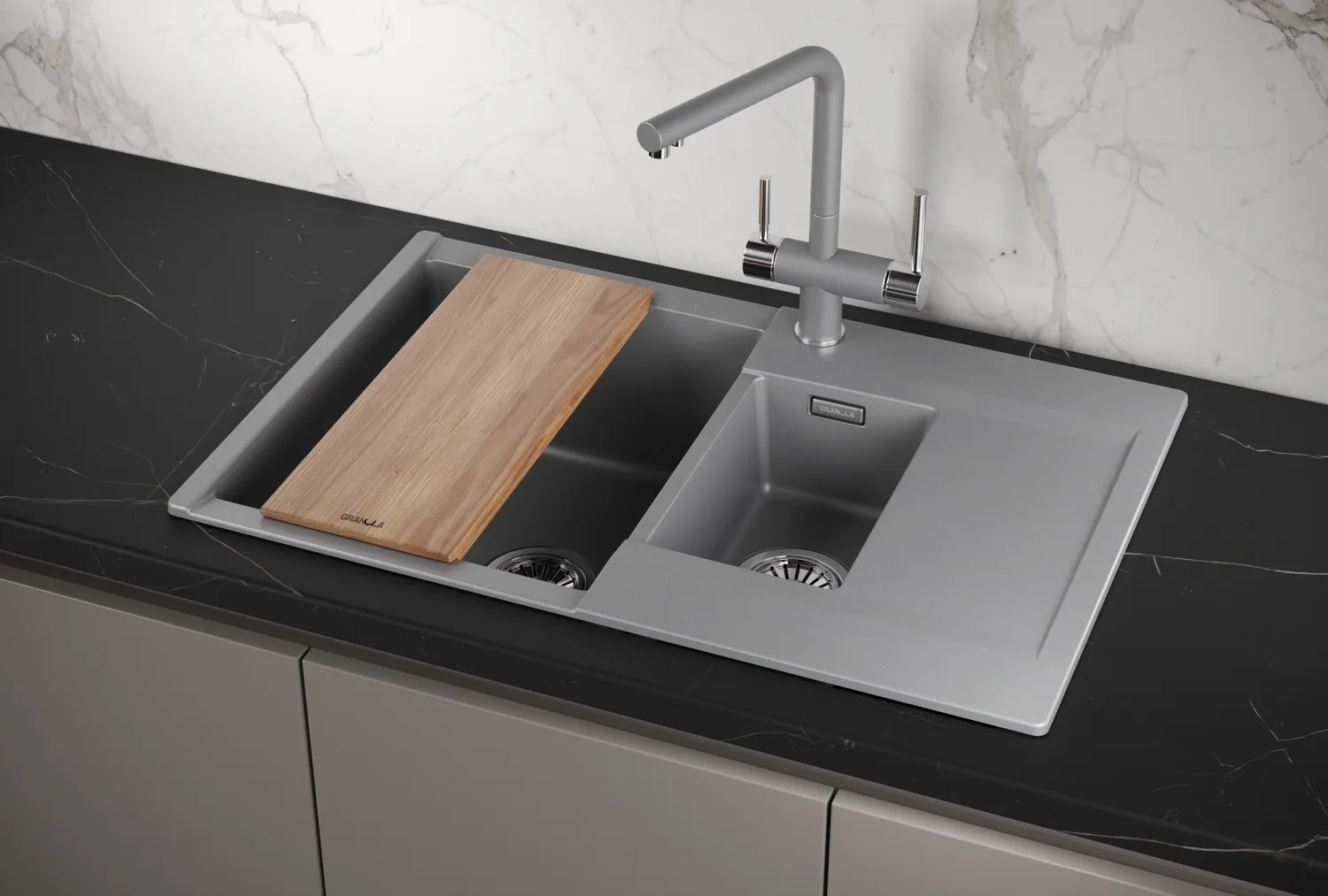 Мойка для кухни Granula Estetica 7808 алюминиум, 78х50 см, прямоугольная