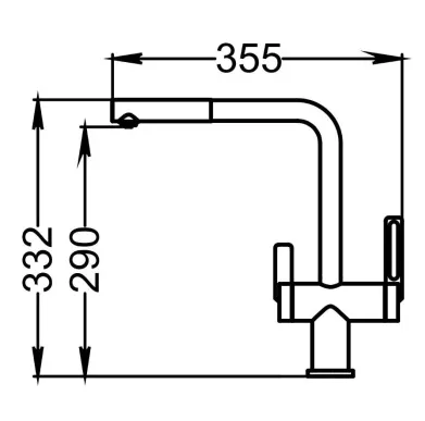 GR-8170, АЛЮМИНИУМ, СМЕСИТЕЛЬ КУХОННЫЙ С ВЫДВИЖНЫМ ИЗЛИВОМ