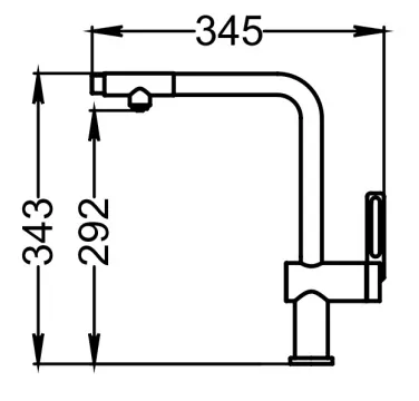 GR-8169, АЛЮМИНИУМ, СМЕСИТЕЛЬ КУХОННЫЙ С ВЫДВИЖНЫМ ИЗЛИВОМ